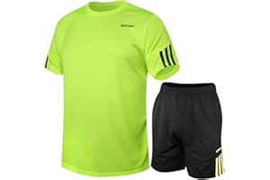 Fiohiros Fußballtrikot Kinder Set Sport, Schnell Trocknende Sportsachen Trikot für Kinder, Fussball Trikot Set Trainingsanzug Shorts und T-Shirt