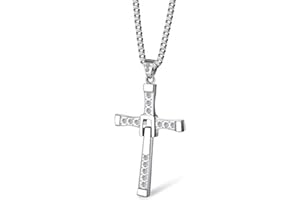 XHBTS Silber Dominic Toretto's Cross Halskette Anhänger Halskette Herren Schmuck mit Box