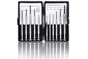TIJAR 11Pcs Mini Screwdriver Set, Precision Screwdrivers with Mini Pocket Size Carrying Case, Perfect for Glasses, Watches, Remotes and Computers