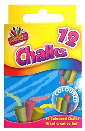 White/Coloured, Slim, Giant Chalks-Ideal for Kids, Outdoor Playing, Ideal for Hopscotch Game (Colored Pack of 12-1209) White/Coloured, Slim, Giant Chalks-Ideal for Kids, Outdoor Playing, Ideal for Hopscotch Game (Colored Pack of 12-1209)