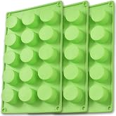 Newk Silicone Cylinder Mold, 3 Packs 15 Cavity Round Cylindrical Muffin Molds for Muffins, Handmade Soap, Muffins, Cakes, Che