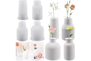 CJBIN 4 Stück Vase Silikonformen, Silikon Gießformen DIY Blumenvasen, Epoxidharz Formen für die Herstellung von Heimdekoration