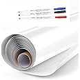 Whiteboard Sticker Paper Sheets, Easy Peel Stick Dry Erase Contact Paper Upgrade 10 Ft X 16 INCH Extra Wide for Classroom, Planning, Office, Kid Painting, 3 Dry Erase Markers