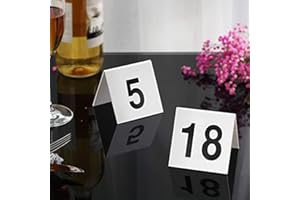 RANRAO Números de mesa blancos, letreros de números de mesa 1 a 40, exhibición de mesa de numeración de mesa, números de tienda de campaña, tarjetas para suministros de banquetes de fiesta