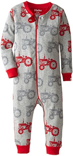 Hatley Baby-Boys Infant Sleepy Romper -Silhouette Tractor Pyjama Set, Grey, 18-24 Months