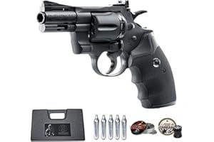 ECOMMUR Revólver Colt Python 2,5" | Pack Arma de Aire comprimido (CO2) y balines (perdigones) Calibre 4.5mm + maletín + 2 Cajas de balines