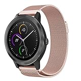 squarex Milanaise magnetisch Loop Edelstahl Armband Uhrenarmband für Garmin vivoactive 3 Smart Watch, Damen, Rose Gold, AS Show