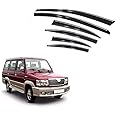 Auto E-Shopping Compatible Chromeline Silverline Door Visor Wind Deflector for Toyota Qualis Set of 6 Pieces