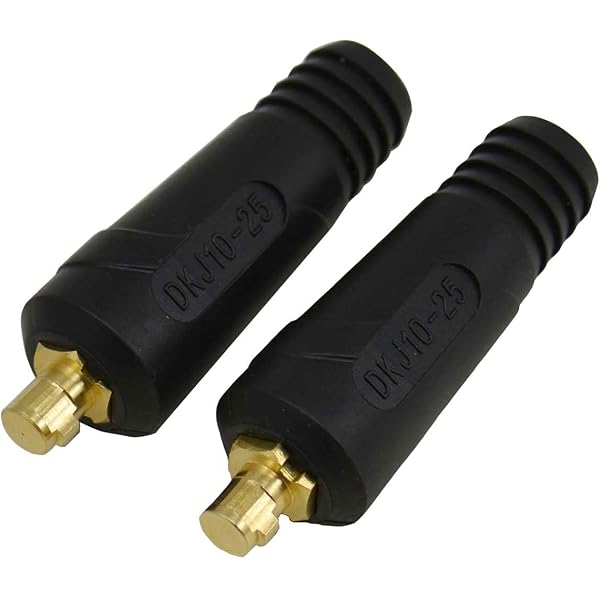 WeldingCity Twist-Lock Dinse Connector Pair – Insulated Male/Female For 1/0-3/0 AWG Cables, Series 70, Miller Compatible