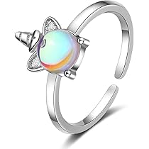 Bague Humeur Enfant Lot De 2 Bagues D'humeur En Forme De Cœur Et Tortue, Dinosaure, Licorne, Cheval, Couleur Changeante, Ours, Yeux, émotion, Papillon, Lune Et étoile Bague Change Couleur Humeur
