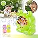 Produktbild BAYTTER Seifenblasenmaschine mit zwei Flaschen von Flüssigkei Kinder Frosch Spielzeug Indoor und Outdoor.Bubble Machine Automatische dauerhafte 500 Bubbles pro Minute für Partys, Hochzeit, Garten