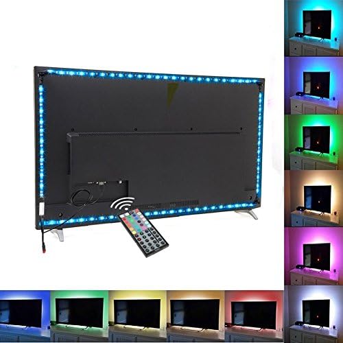 Luminoodle USB Bias Lighting - 9.84 ft 3M Waterproof 5050 RGB Leds for HDTV + 44 key Remote Controller, 6500K LED Backlight Strip, Ambient Home Theater Light, Reduce Eye Strain