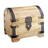Cofre con Cubierta: El arcón de madera clara es sólida y resistente. Puede servir como una caja de almacenaje reutilizable, como joyero o lugar donde dejar las llaves de casa o el dinero suelto.
