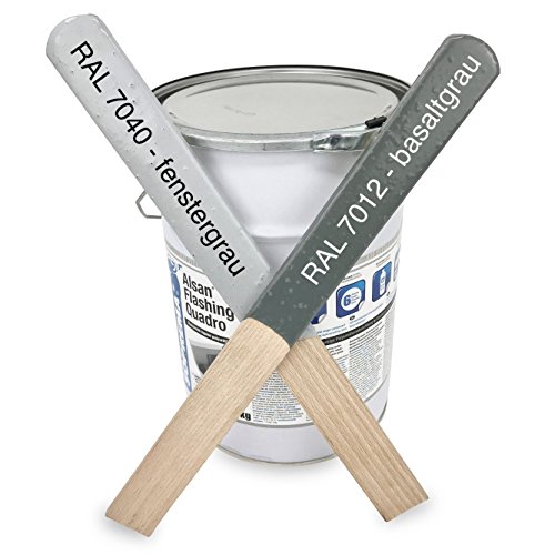 ALSAN Flashing Quadro – 5,0 kg/Gebinde – RAL 7012 basaltgrau – einkomponentiger Polyurethan – Flüssigkunststoff zur absolut sicheren Herstellung von Details und Anschlüssen im Flachdach – erfüllt alle Anforderungen der aktuellen Flachdachrichtlinie 2016 – Anwenderfreundlich, einfach und schnell zu verarbeiten – Verbrauch: ca. 3kg/m2 | Anwendungsfertiges Produkt, kein Mischen erforderlich – zügige Verarbeitung:1.Material vorlegen,2.Vlies einarbeiten *separat erhältlich 3.nass in nass überarbeiten - 4