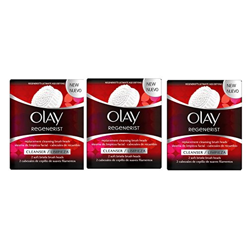 Three Pack Olay Regenerist 3 Point Super Cleansing System Replacement Brush Heads (6 Replacement Heads in total)