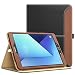 Produktbild MoKo Samsung Galaxy Tab S3 9.7 Hülle - Schlank Folding Kunstleder Schutzhülle Leder Hülle Tasche Ledertasche Etui Smart Case Cover mit Standfunktion Dokumentschlitze Auto Sleep/Wake up Funktion für Samsung Galaxy Tab S3 9.7 Zoll 2017 (SM-T820 / T825, Keine Stiftversion), Schwarz/Braun