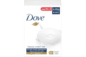 DOVE Moisturising Soap Bar Nourishing formula for all skin types, Original, With ¼ moisturising cream, 125g (Pack of 4)