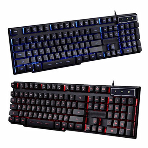 S keyboard Laptop Backlit Desktop Wired Light USB Game Office Keyboard Mechanical Feel,Black