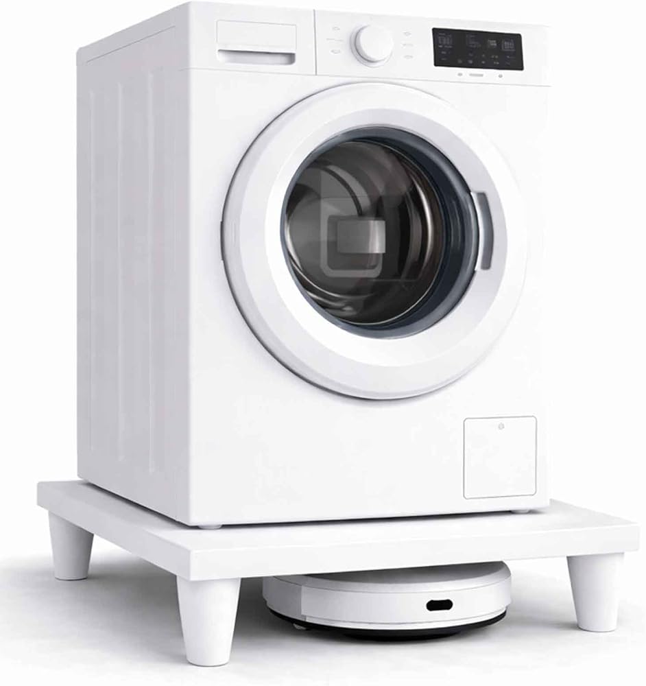 İMT AKSESUAR Çamaşır Makinesi Yükseltici 60x60 cm 12 cm Beyaz Platform Robot Süpürge Uyumlu Titreşim Azaltıcı