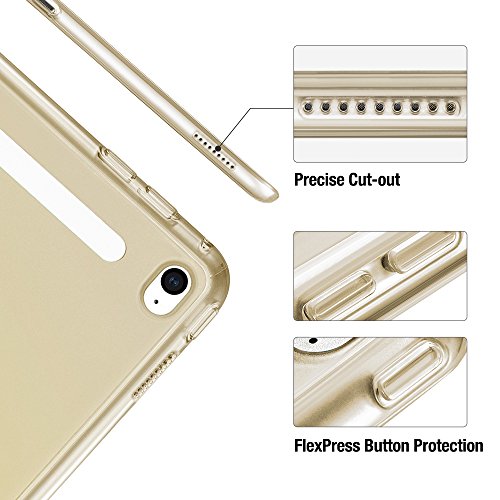 iPad Pro 12.9 (2015 Moell) Hülle, ESR® Auto Schlaf/Aufwachenen Funktion PU Ledertasche mit Translucent Rücken Abdeckung (Silikon Rahmen + Hart PC Zurück) mit Kühlloch Schutzhülle für iPad Pro 12.9 (Gold) - 5