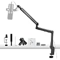 Bras de Micro Suspension, Microphone Dynamique pour Podcast | Support Suspension Robuste pour Micros. Fixation Stable Bureau. Compatible avec Snowball iCE, SoloCast, Elgato Wave