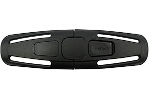 ISKIP Autositz Gürtelschnalle, Kunststoff Autosicherheitsgurt Gurtschloss Tite Harness Brust Clip Sichere Schnalle für Baby Kids-Schwarz (Nur EIN)