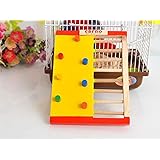 Soccik Hölzerne Bunte lustige Hamster Klettern Ladder Molar ZubehörKleine Haustier Lustigen Aufstiegsleiter Kletter Treppenleiter Für Hamster Nager Mäuse Spielzeug Holz