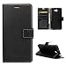 Produktbild Huawei Y6II Compact Hülle, Moonmini® Schwarz Leather Magnetverschlus Bookstyle PU Leder Wallet Tasche Brieftasche Card Slot Holder Etui Schutz Hülle für Huawei Y6II Compact
