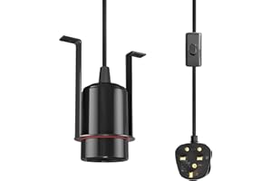 Lamptobe Pet Heat Lamp Holder, Black Ceramic Reptile Heater Bracket for E27 Bulb(Bulb Not Included)