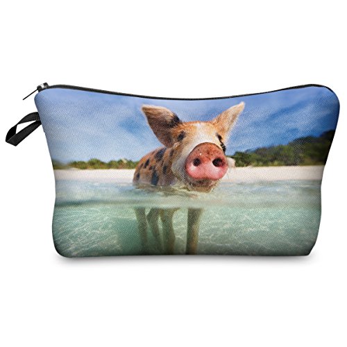 Mens Ladies Toiletry Bag Vanity case, make up, purse, pencil case, phone handbag, jewellery pouch NEW! Water Pig [009]