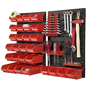 BLACK+DECKER BDST73832-8 Wall Panel Set with Bins, Racks and Holders (43-Pieces), tools not Included