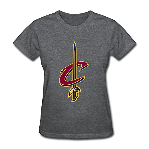 H 'nan Lady NBA Cleveland Cavaliers Logo 100% algodón camisetas Deepheather L