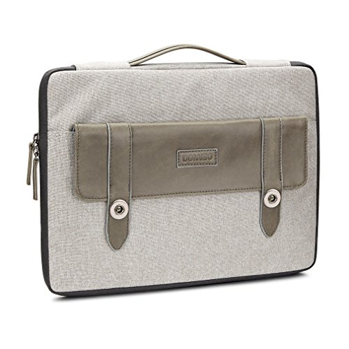 DOMISO 14 Zoll Aktentasche Stil Laptophülle Tragetasche Tragetasche Abdeckung Mit Griff Laptop Sleeve Notebook Cover , Grau - 2