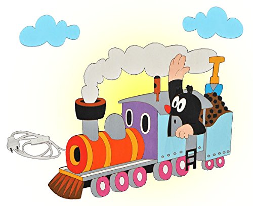Preisvergleich Produktbild Wandlampe Holz - der kleine Maulwurf - Lampe mit Schalter für Kinder - Kinderzimmer Kinderlampe Wandleuchte Eisenbahn