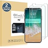 EasyULT Verre Trempé iPhone X[2-Pièces], iPhone X Verre Trempé Protection écran, iPhone X Vitre Film Glass Screen Protector(Compatible Fonction 3D Touch)