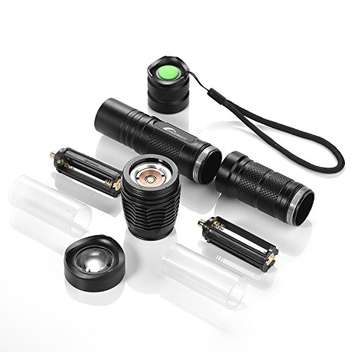 MOOBOM CREE T6 super helle 1800 Lumen einstellbarer Fokus im Freien wasserdichte Taschenlampe 5 Modi Zoomable -LED-Taschenlampe - 6