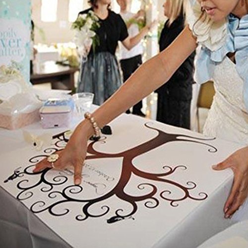 Fingerabdruck Hochzeitsbaum Gästebuch Weddingtree Leinwand Hochzeit Deko – Baum der Liebe, 60X75CM - 3