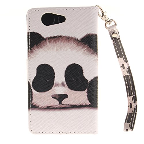 Nancen Sony Xperia Z3 Compact / Z3 mini (4,6 Zoll) Handytasche / Handyhülle. Flip Etui Wallet Case in Bookstyle – Premium PU Lederhülle Hülle Cover Mit Lanyard / Strap, Standfunktion, Kreditkarte und Brieftasche - 3