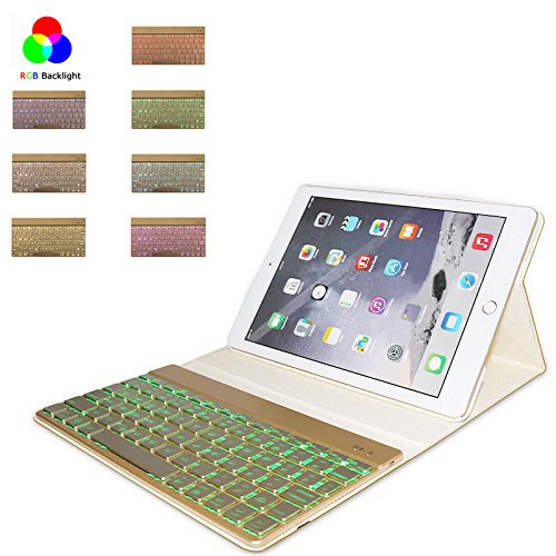 BORIYUAN Samsung Galaxy Tab A 9.7 Bluetooth Tastatur (Deutsche QWERTZ) Hülle Keyboard Case-Smart Cover Leder Schutztasche mit Alu abnehmbar Bluetooth Tastatur für Samsung Galaxy Tab A 9.7 T550N / T555N, unterstützten 7 farbige Hintergrundbeleuchtung(Blau) - 6