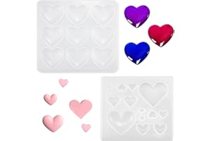 duisoad 2 Piezas Moldes de Silicona con Forma de Corazón, Moldes Colgantes de Corazón de Silicona para Manualidades, Joyería, Decoración del Hogar