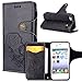 Produktbild Leder Handyhülle für iPhone 4/4S,iPhone 4/4S PU Leder Brieftasche Hülle,KunyFond Vintage Retro Schön 3D Rose Muster Flip Hülle mit [Kreditkartenschlitz] [Magnetverschluss] für iPhone 4/4S PU Ledertasche Schutzhülle im Bookstyle Kunstleder PU Leather Wallet Case Lederhülle Handytasche Folio Klapphülle Kratzfestes Stand Cover Soft Silikon Backcover Rückseite Shell Schale Bumper Etui mit Standfunktion Karteneinschub und Magnetverschluß für Apple iPhone 4/4S (Schwarz)