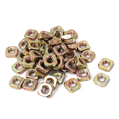 Preisvergleich Produktbild sourcingmap® M6x 11x 4mm, Zink, Quadratische Maschine Schraube Muttern 50