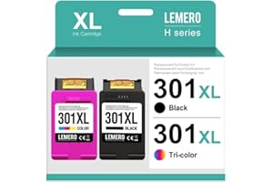 Lemero 301XL wkłady kompatybilne z HP 301, kartridże do drukarki, Multipack 301 XL, czarne i kolorowe do Envy 4500 4504 4508 5530 Officejet 2620 4630 2622 Deskjet 2540 3050 2050 2544 (czarne/kolorowe