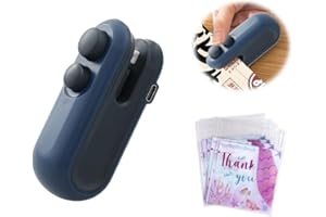 Hitopin Mini Sigillatore, 2 in 1 Sigillatore Termico per Sigilla Sacchetti, Sigillatrice e Taglierina Portatile, Mini Sigillatore Termico Ricarica USB,per Conservare Alimenti, Snack(Blu)