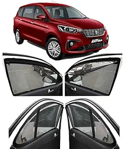AUTOFACT Magnetic Window Sun Shades for Maruti Ertiga 2019 Model - Set of 6 - with Zipper