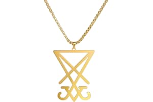 TEAMER Acciaio inossidabile Satanico Leviatano Croce Collana Baphomet Ciondolo Sigillo di Lucifero Pentagramma Pentacolo Collana Satan Goat Chiesa Gioielli