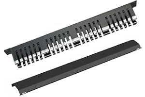 VIVOCH 1U Cable Management Rack with Mounting Screws, 24 Slot/48 Port Metal Finger Duct Wire Organizer with Cover