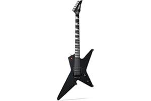 WestCreek Guitars HIGH VOLTAGE Chitarra Elettrica, V Heavy Metal Corpo Solido Electric Guitar, Corpo Mogano, Acero Collo, Palissandro Tastiera, Capotasto in Osso, 22 Tasti (HVFR Nero Opaco)
