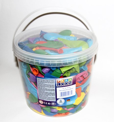 Karaloon D57099 – 500 sortierte Ballons im Eimer 18 cm, sortiert - 2