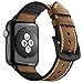 Produktbild HEAWAA Armband für Apple Watch Strap Echtes Leder iWatch Kalb Ersatzband Classic Schnalle Dressy Vintage für Apple Watch Series1, Series 2, Series 3 (38MM Dunkelbraun)